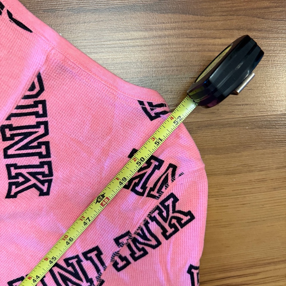 Victoria’s Secret PINK All Over Print Waffle Texture Thermal Onesie Size Small - Picture 7 of 12